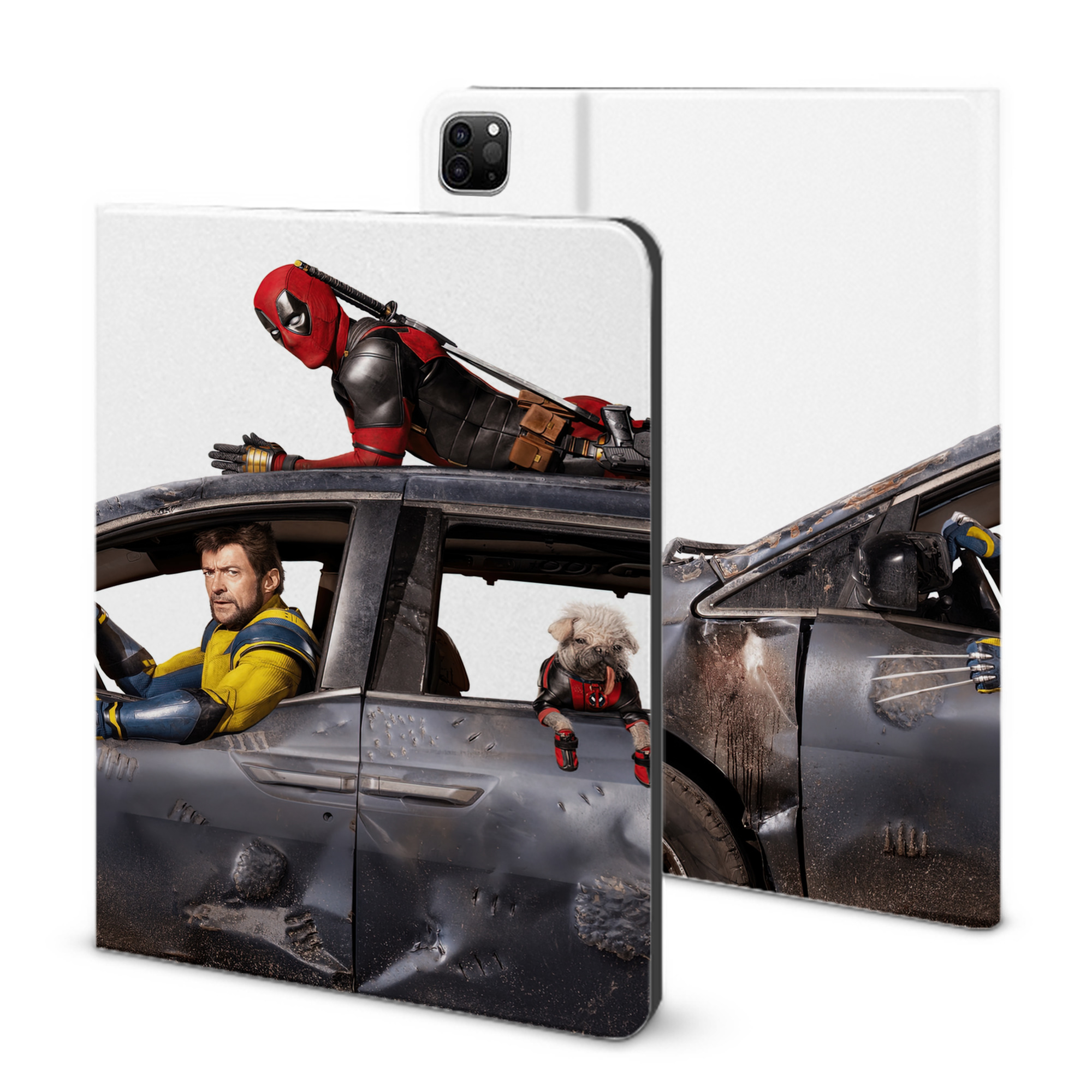 （画像用） Deadpool デッドプール IPad ケース ブック型 PUレザー TPU 耐衝撃 軽量 薄型 ペン収納なし 全面保護 IPad 各モデル対応